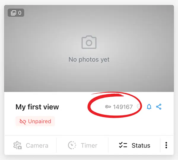 View token location in MasterLapse app